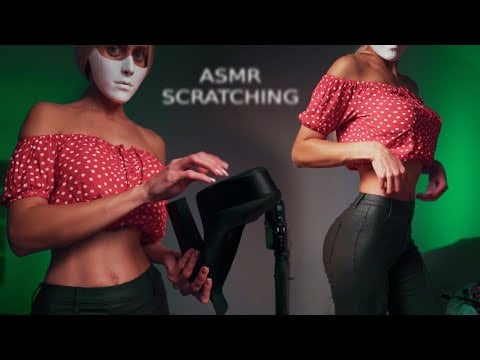 ASMR Fabric & Leather SCRATCHING with Natural Nails , No Talking just tingles