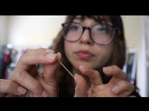 Sewing you shut 🪡 🧵 ASMR ( up-close and personal) 