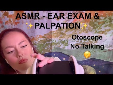 ASMR | Ear To Ear Exam & Palpation - Lots Of Otoscope, Vinyl Gloves, No Talking