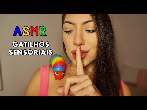 ASMR EXPERIÊNCIA SENSORIAL ARREPIANTE (objetos coloridos, sons de boca e hand movements) Autismo*