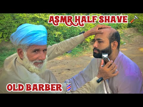 ASMR Half Shave 🪒 ASMR For Relax #asmr #haircut #shaving #asmrshaving