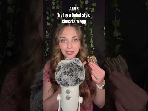 ASMR - Trying a Dubai Style Chocolate Egg 😋 #asmr #mukbang #dubaichocolate