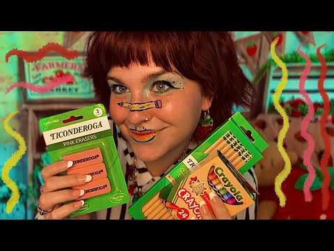 Autistic ASMR: Funky Teacher Taps on School Supplies✏️🚌✂️