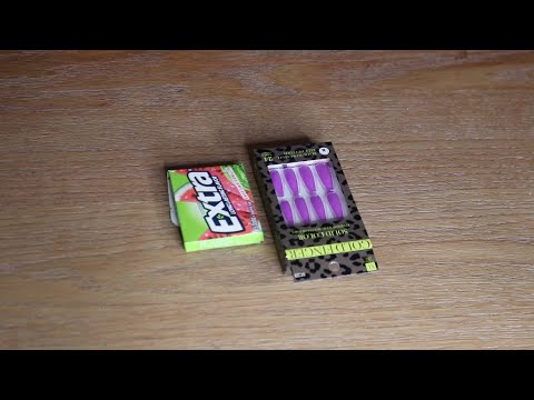 LAVISH GLOSSY PURPLE PRESS ON NAILS ASMR WATERMELON CHEWING GUM SOUNDS