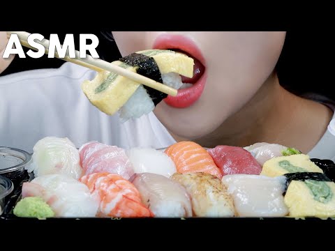 ASMR Sushi in Korea Eating Sounds | 한국에서 초밥 먹방 | MINEE EATS