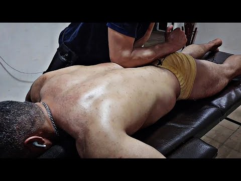 ASMR Deep Back Massage For Tight Muscular Body
