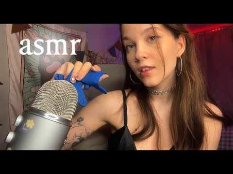 ☆asmr массаж лица☆  ~ латексные перчатки и звуки рта ~