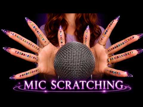 100% Mic Scratching 😴 1 Hour of Beautiful Long Nails & Deep Sleep