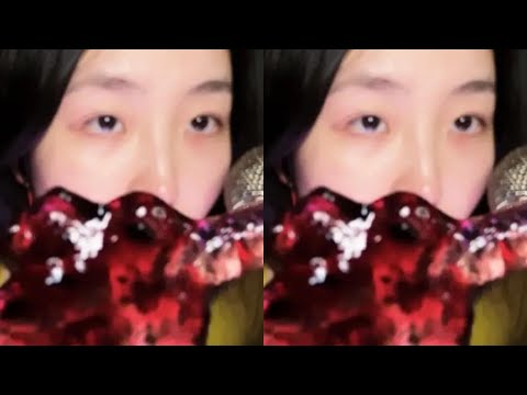 Three props eating jam | Peacock ASMR for sleep