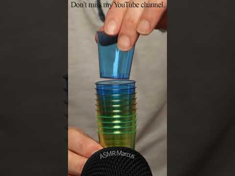 ASMR Careful Stacking Of Plastic Shot Glasses #short