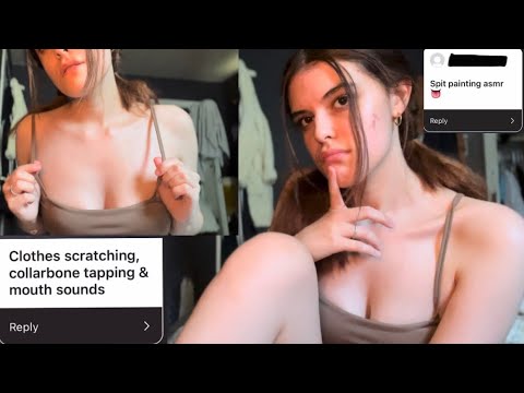 My Most Requested Triggers | Body triggers, Clothes scratching, Spit painting, Mouth sounds|ASMR