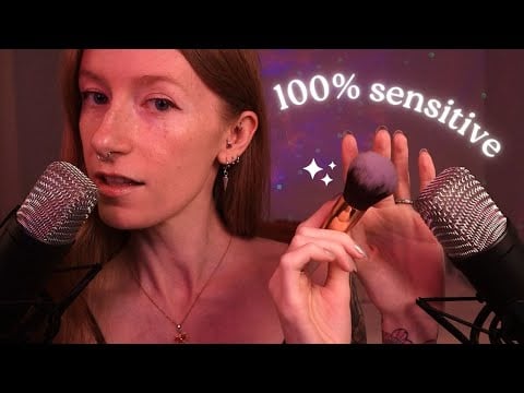 100% Sensitive ASMR | Clicky & unintelligible whispers, mouth sounds & brushing
