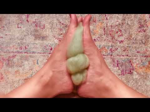 ASMR bare feet and soft wool silk