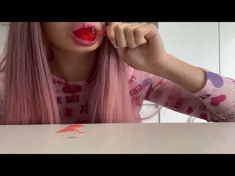 1 minute ASMR | jelly fruits mukbang | hit or miss? 🍓💦