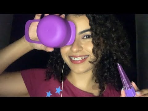 ASMR USANDO OBJETOS NA COR ROXO E LILÁS 