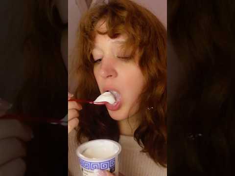 Yoghurt Eating ASMR 😳🥄 Pure Mouth Sounds  #mukbang #mouthsounds #eatingsounds