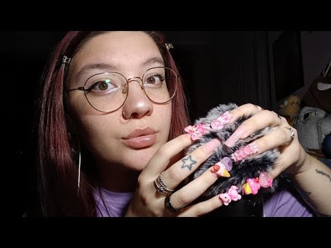 MOUTH SOUNDS & HAND MOVEMENTS WITH LONG NAILS 😴💜 | ASMR ITA