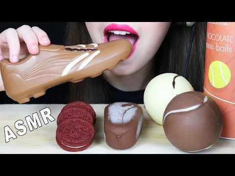 ASMR EDIBLE SOCCER SHOE, RED VELVET BISCUITS & EDIBLE TENNIS BALLS (EATING SOUNDS) No Talking