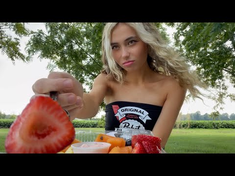 ASMR Eating Summery Fruits 🍍🍓🍌