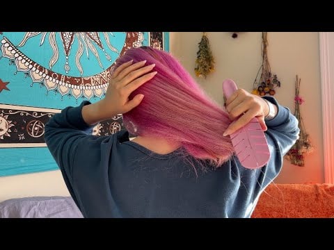 ASMR playing with my hair (brushing, combing, ponytail and more)