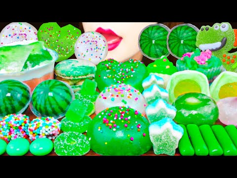 【ASMR】GREEN DESSERTS💚 MUKBANG 먹방 食べる音 EATING SOUNDS NO TALKING