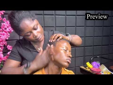 Asmr no gum fake spit painting scalp, ear and head massage for relaxation 