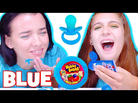 ASMR Blue Candy Race, Nerds Rope Eating Sounds Mukbang