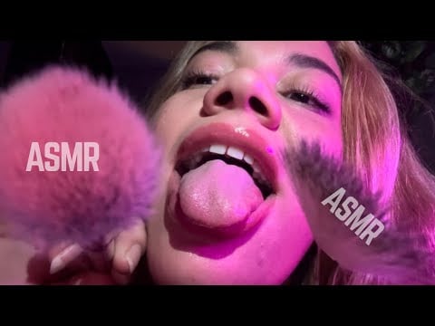 ASMR FAST pincel na tela + spit paiting + mouth sounds 