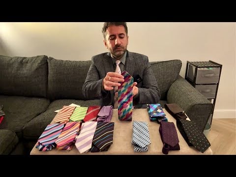 ASMR: Gentleman Explores Striped, Foulard & Geometric ties 