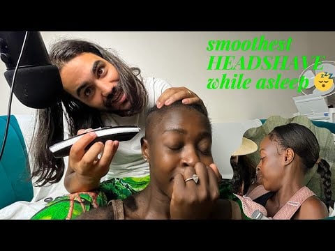 ASMR ~ FULL HEAD SHAVE on my wife | Soft whispers | Sharp Scissor sounds | Gentle hairplay