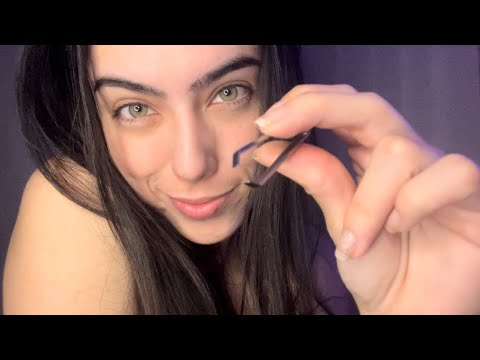 ASMR- FAZENDO SUA SOBRANCELHA (TOQUES NA TELA+ SONS DE BOCA)