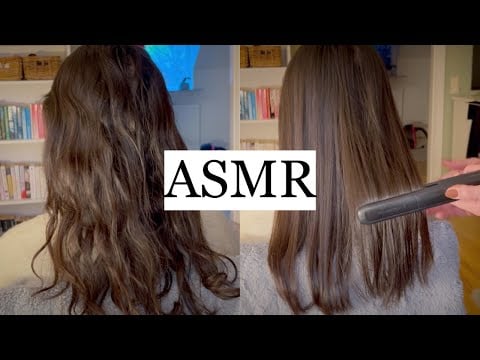 ASMR | Relaxing Hair Straightening with Sectioning, Spraying & Hair Brushing (no talking)