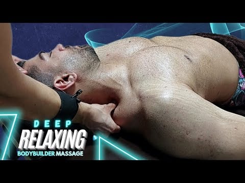 ASMR Back & Neck Massage For Powerlifter Bodybuilder / No Talking / Magic Music