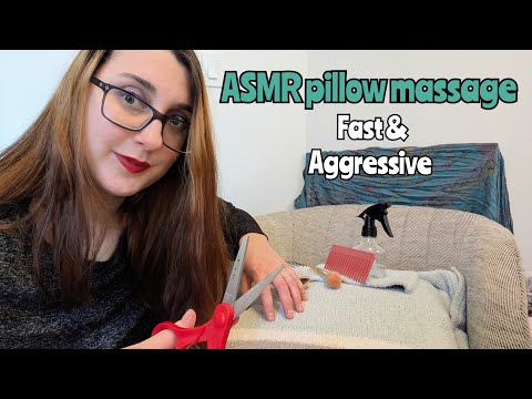 ASMR Pillow Massage ~ Fast and Aggressive with Haircut Triggers