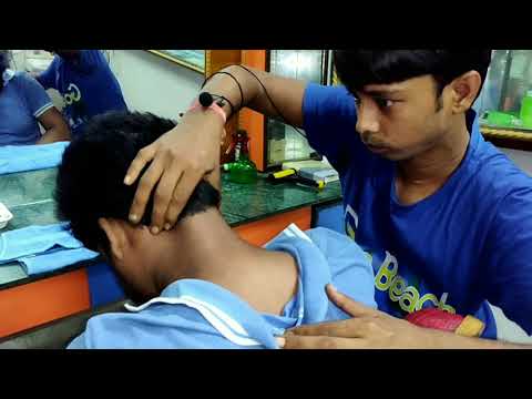 Amazing head and body massage by abhi barber with Neck cracking | Extra instrument ASMR