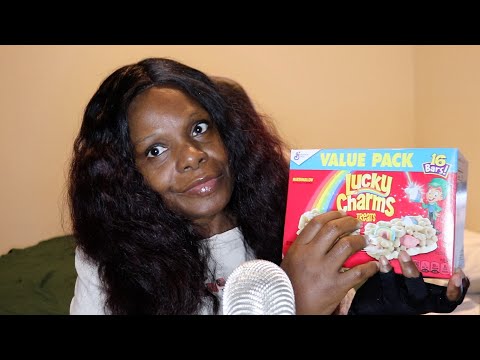 🌈Lucky Charms Marshmallow Treats ASMR Eating Sounds 🦄