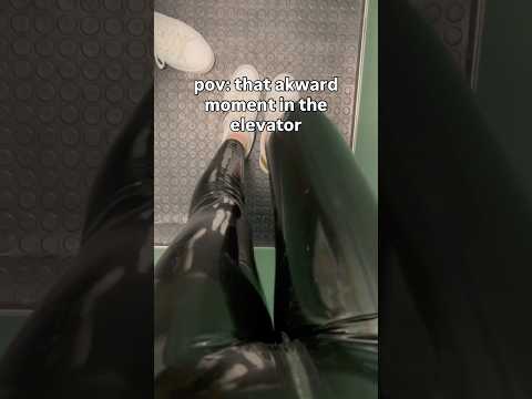 shiny outfits in the elevator #alternative #latexdress #latexpants
