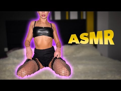 [4K USA ASMR] Leather & Fishnet Textures 🖤 Crop Top Touch, Fabric Motion & Deep Sounds | No Talking