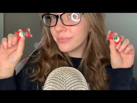 ASMR Up Close Gum Chewing With Halloween Gum