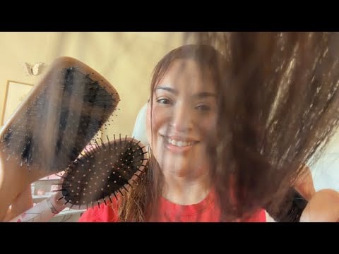 ASMR| Brushing your hair but your hair is all in your face (personal attention 🥰)  