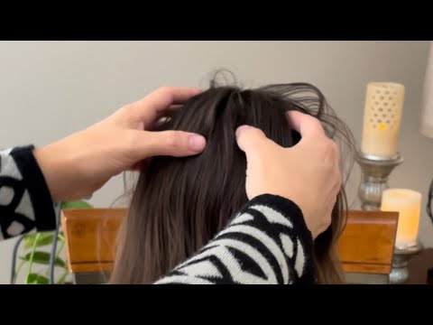 ASMR Head Massage, Scalp Massage, Hair Brushing, Classic ponytail, Lofi