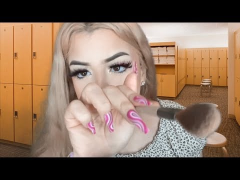 ASMR bestie fixes your makeup in locker room ✨
