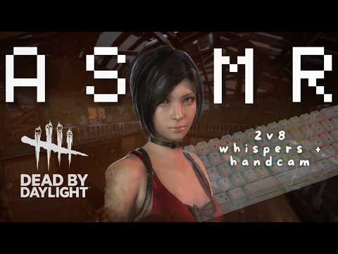 ASMR DBD ✧ 2v8 noob shenanigans ( ˶°ㅁ°) !! (quiet whispers, handcam & rain sounds)