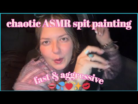 ❤️‍🔥ASMR Chaotic Spit Painting❤️‍🔥 Stuttering, Fast & Aggressive Mouth Sounds, LOFI, Unique ASMR