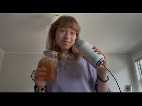asmr || whisper ramble & drinking iced tea