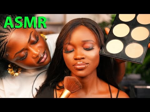 Asmr✨professional soft whisper Make up application, edge laying, lashes fixing,contour, highlighting