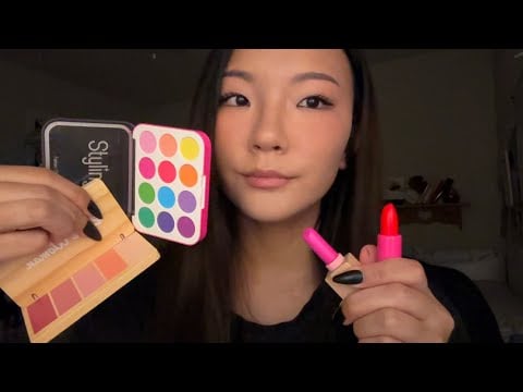 ASMR- Wooden & Plastic Makeup on you