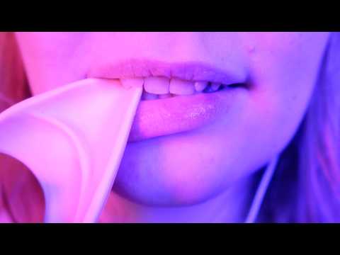 Squeaky Wet Mouth Sounds (Eating a Silicone Ear ASMR)