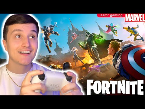 ASMR Gaming 🎮 | Playing NEW Fortnite Marvel Season 💤 (controller sounds + gum chewing)