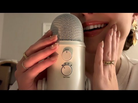 ASMR | ear to ear mouth sounds & cupped whispering (inaudible whispers and hand movements)